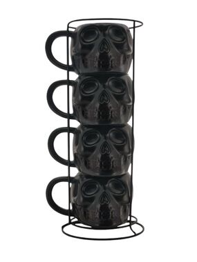 Halloween Skull Mug Stack